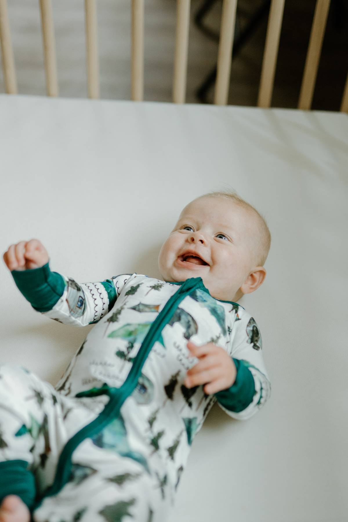 Sleeper with Fold-over Cuffs- Borealis Bear