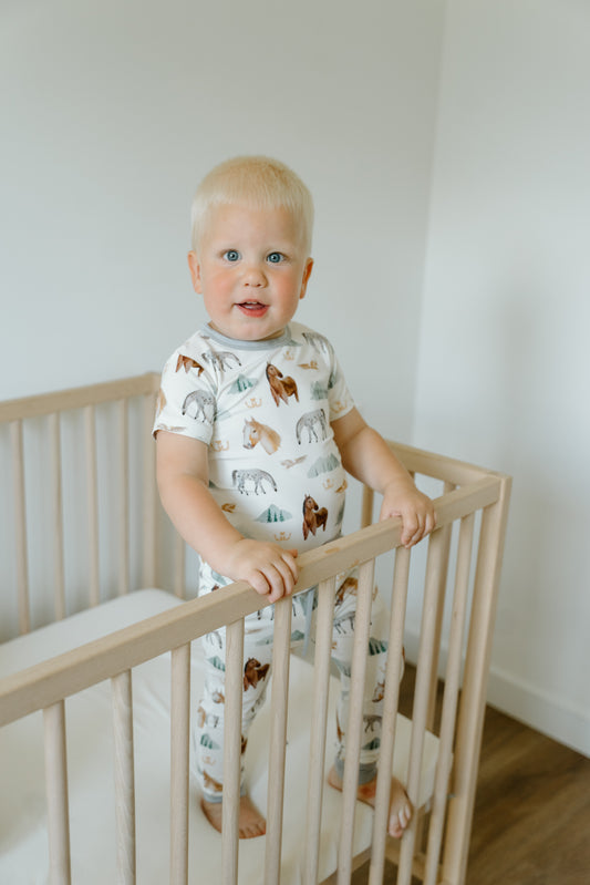 Short Sleeve PJ Pocket Jogger Set - Mountain Trails