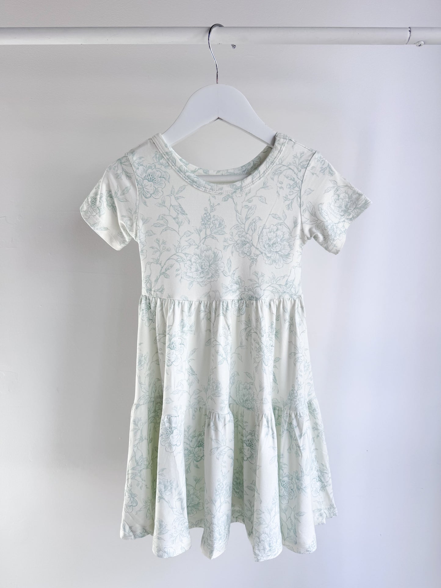 Short Sleeve Twirl Dress- Valley Blooms