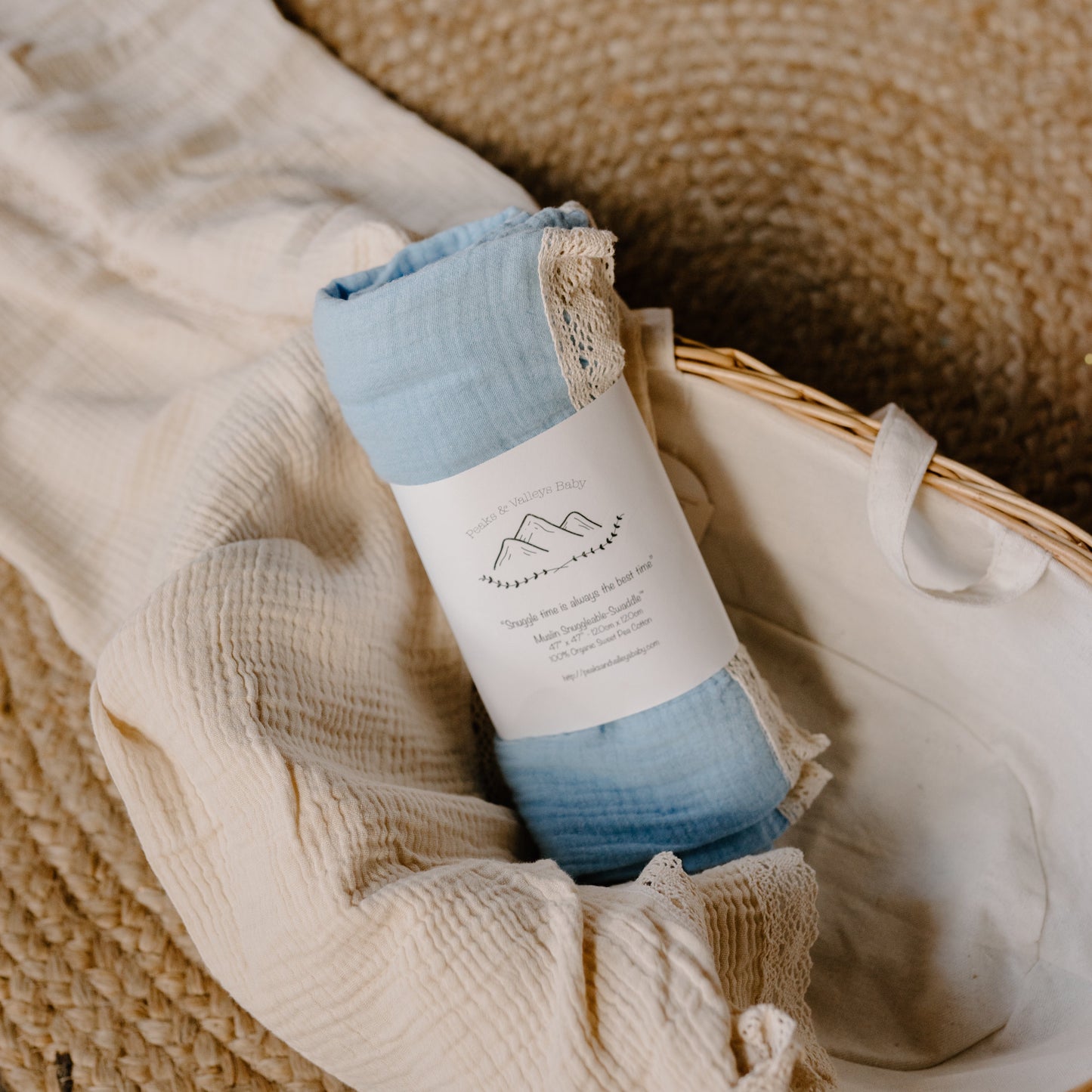 Sky with Heirloom Lace Blanket