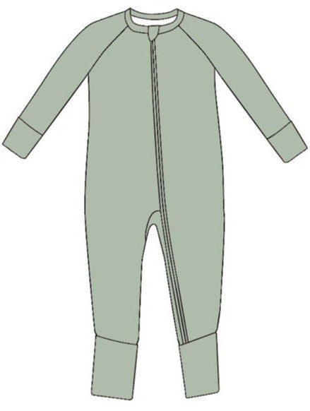 PRE ORDER - Sleeper with Fold-over Cuffs- Eucalyptus
