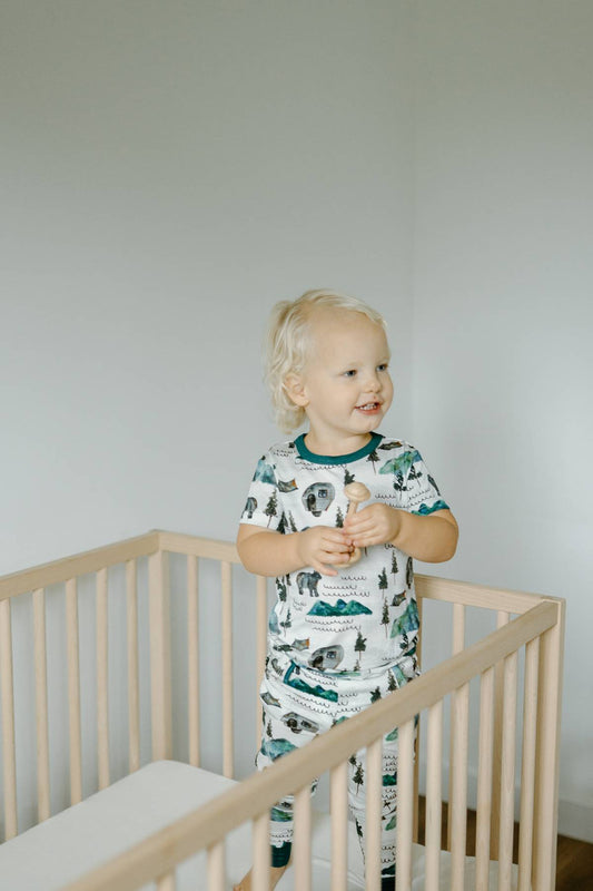 Short Sleeve PJ Pocket Jogger Set - Borealis Bear