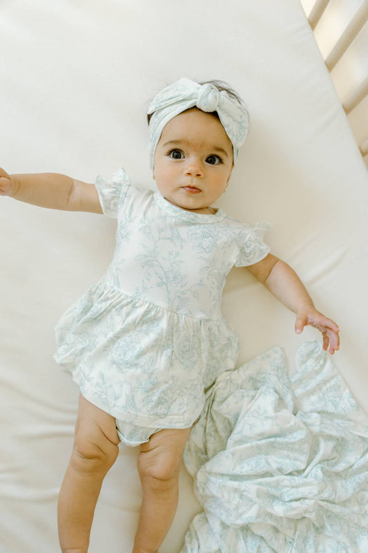 Ruffle Skirted Short Sleeve Onesie- Valley Blooms