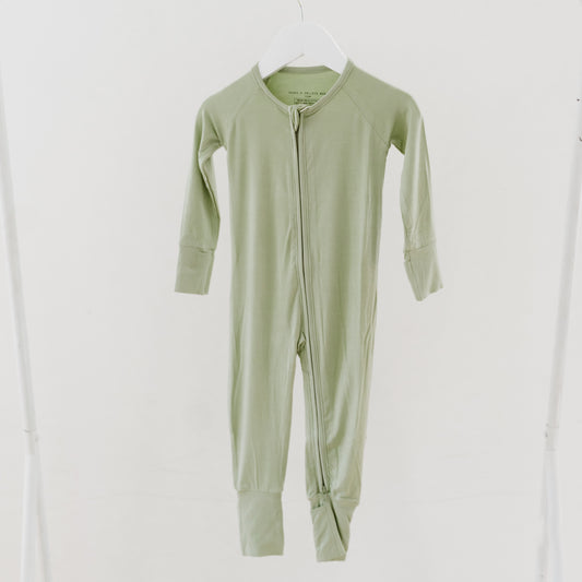 Sleeper with Fold-over Cuffs- Eucalyptus