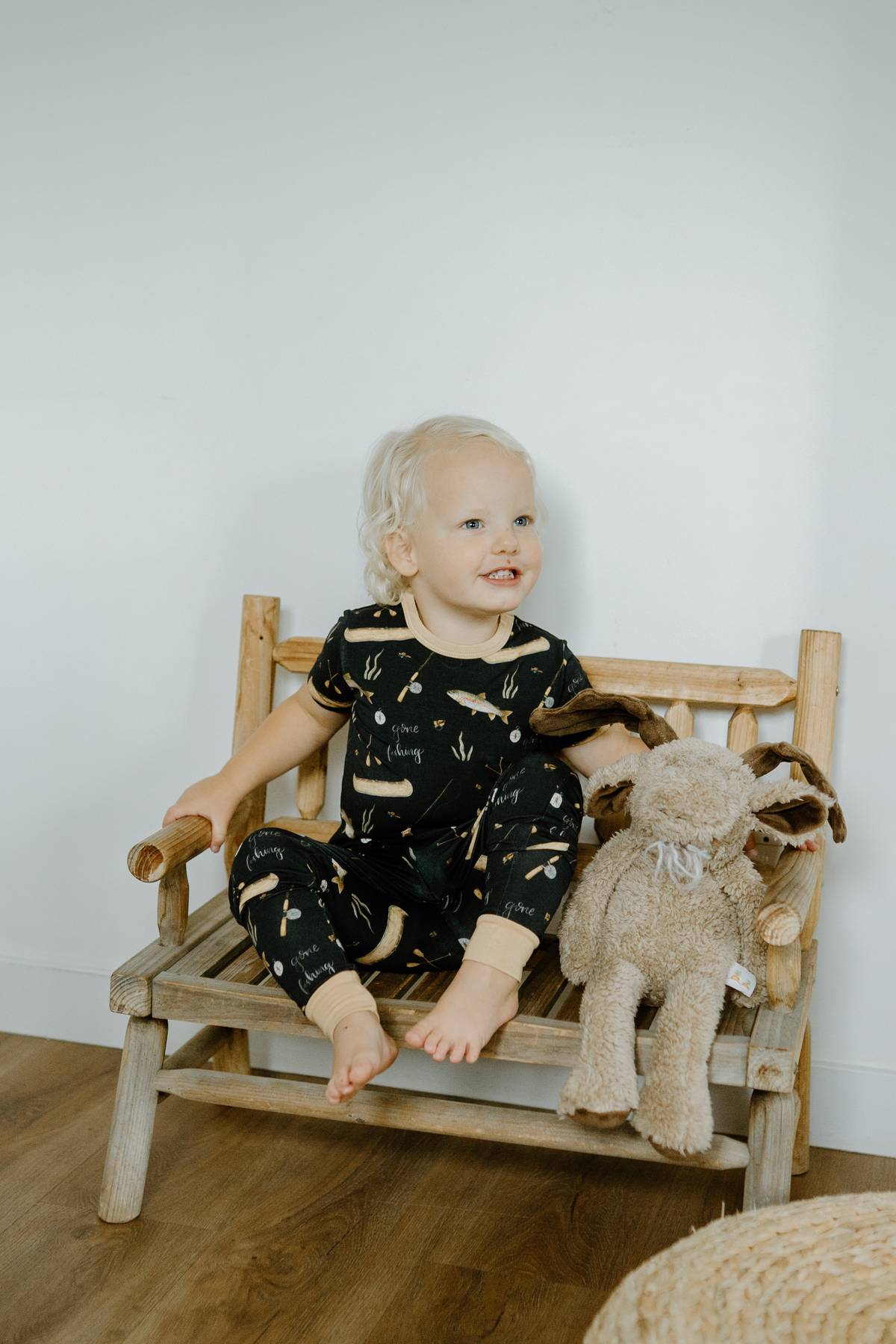 Short Sleeve PJ Pocket Jogger Set - Gone Fishing