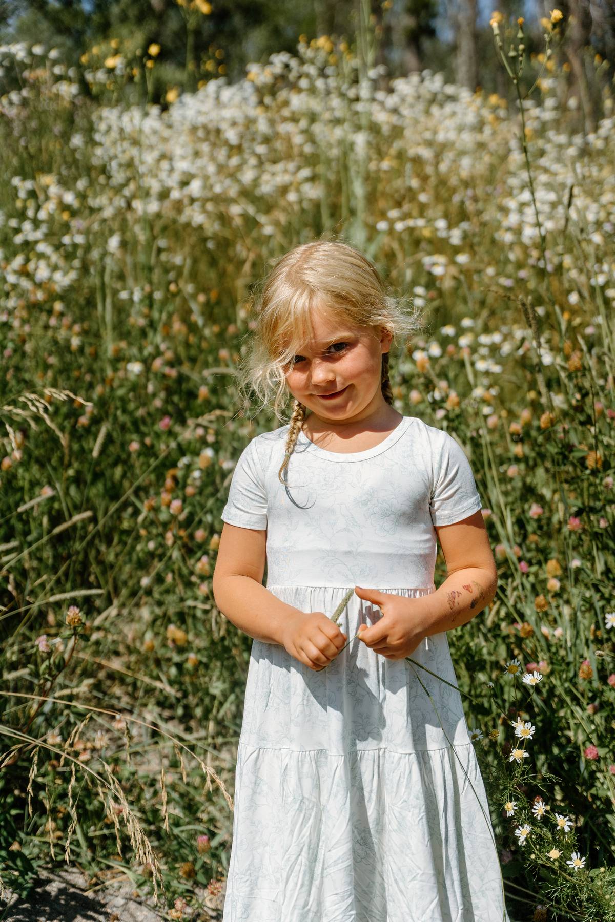 Short Sleeve Twirl Dress- Valley Blooms