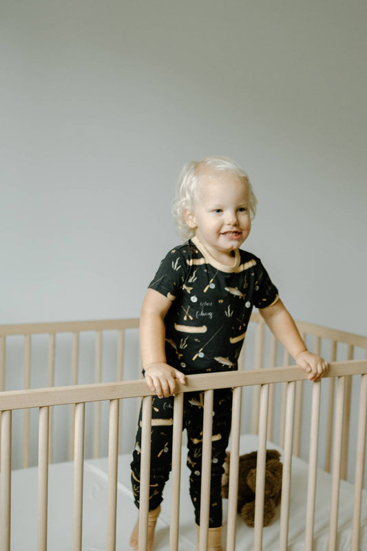 Short Sleeve PJ Pocket Jogger Set - Gone Fishing