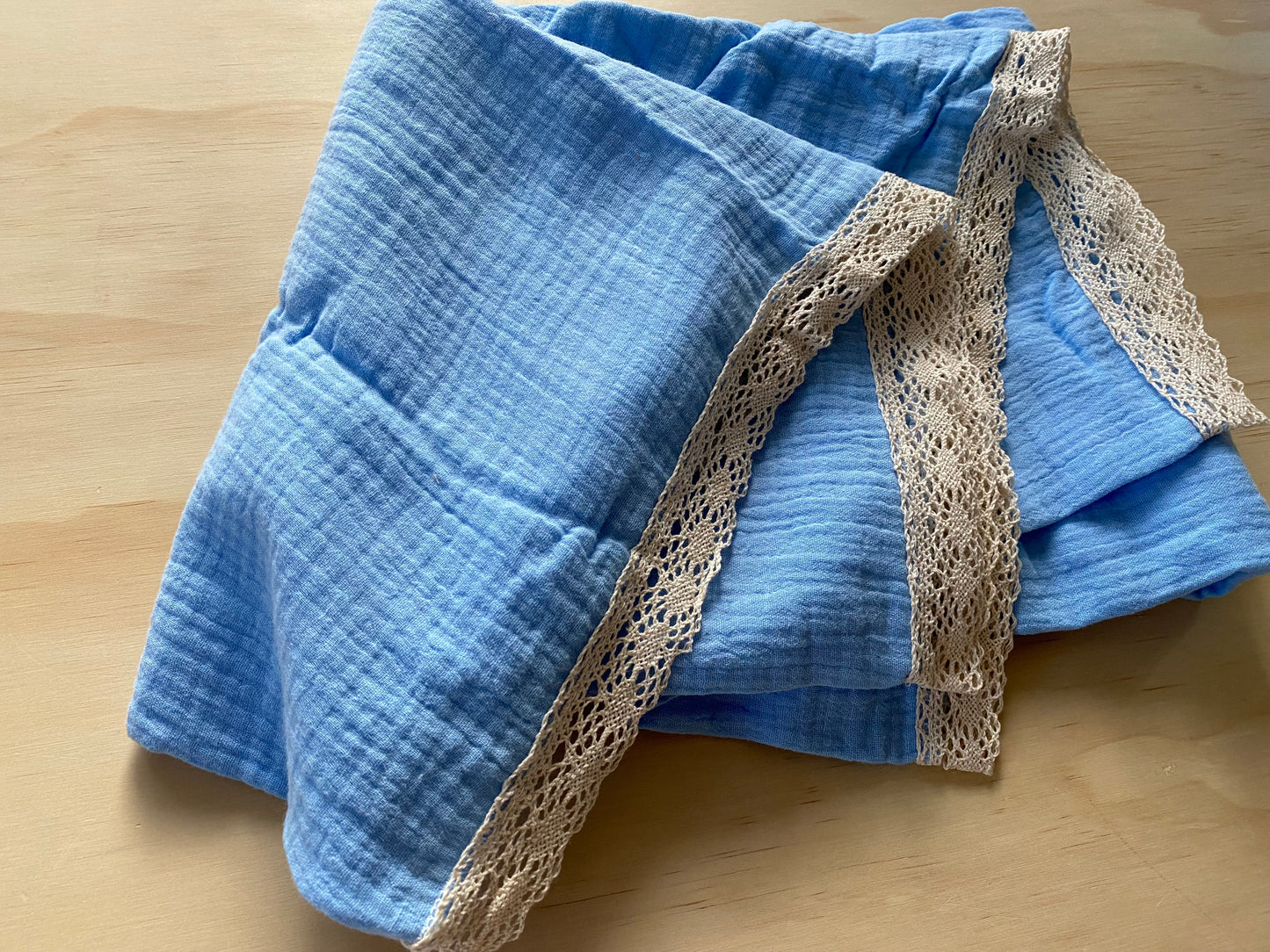 Sky with Heirloom Lace Blanket