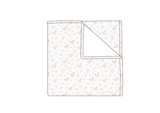 Muslin Swaddle Blanket- Chicken Bloom