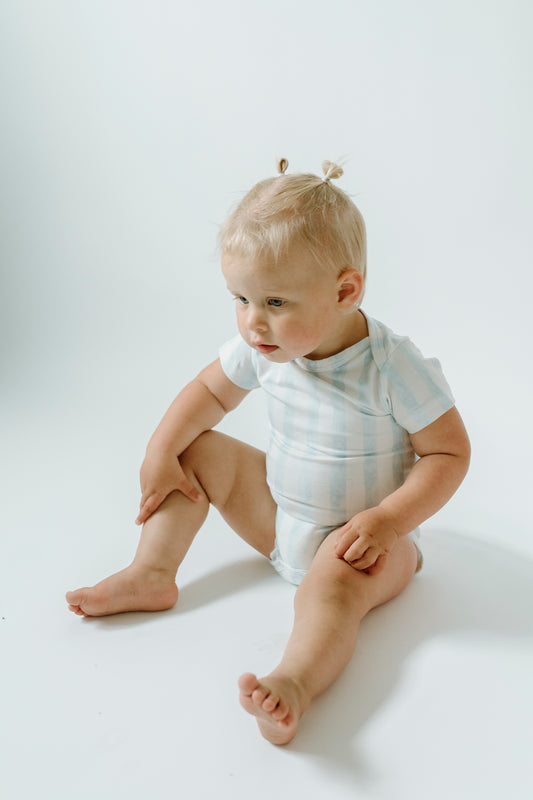 Short Sleeve Onesie- Coastal Stripe