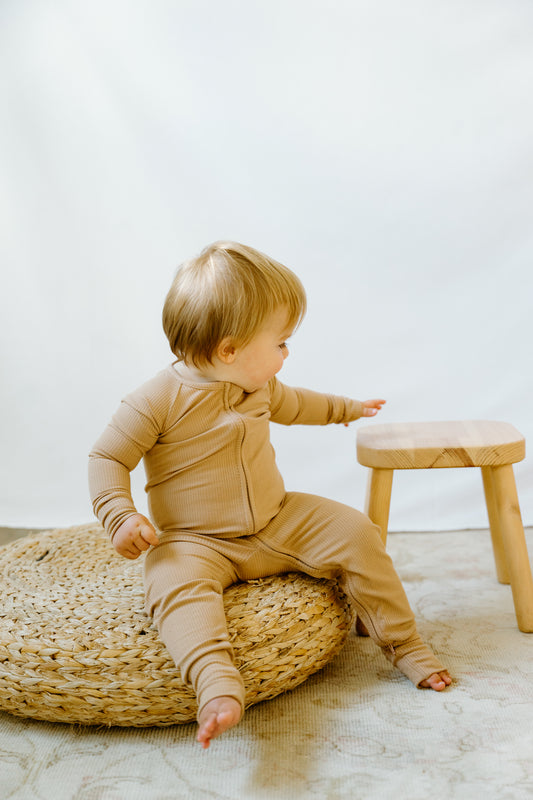 Sleeper with Fold-over Cuffs-Toffee