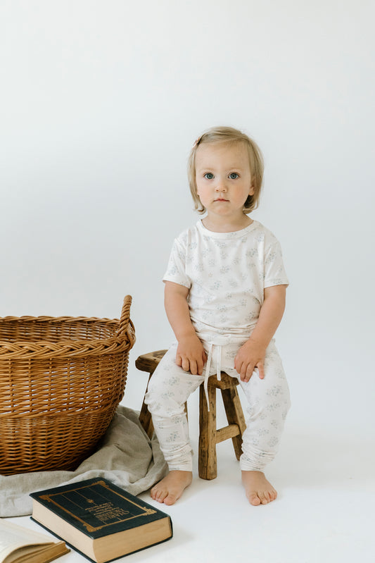 Short Sleeve PJ Pocket Jogger Set - Vintage Meadow