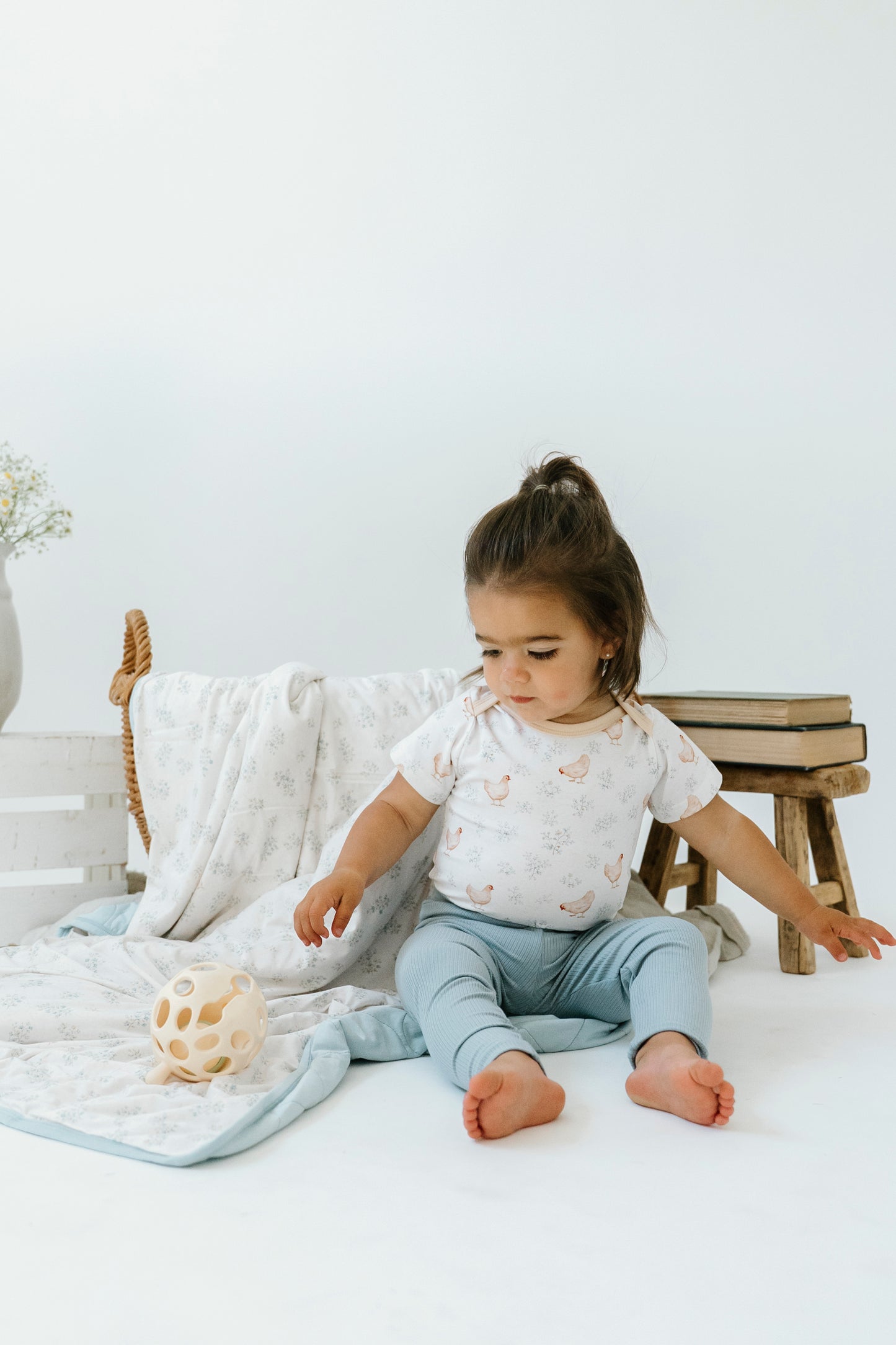 Ribbed Legging- Coastal Blue
