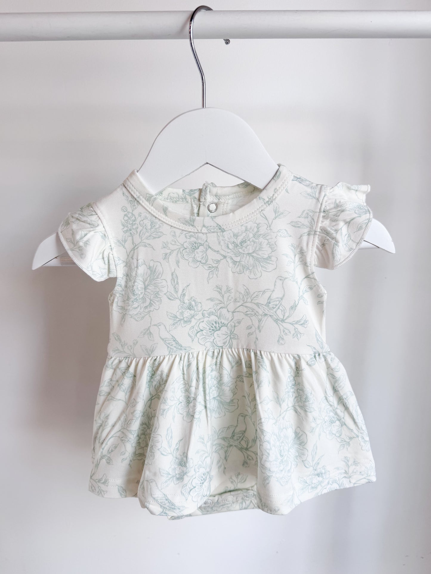 Ruffle Skirted Short Sleeve Onesie- Valley Blooms