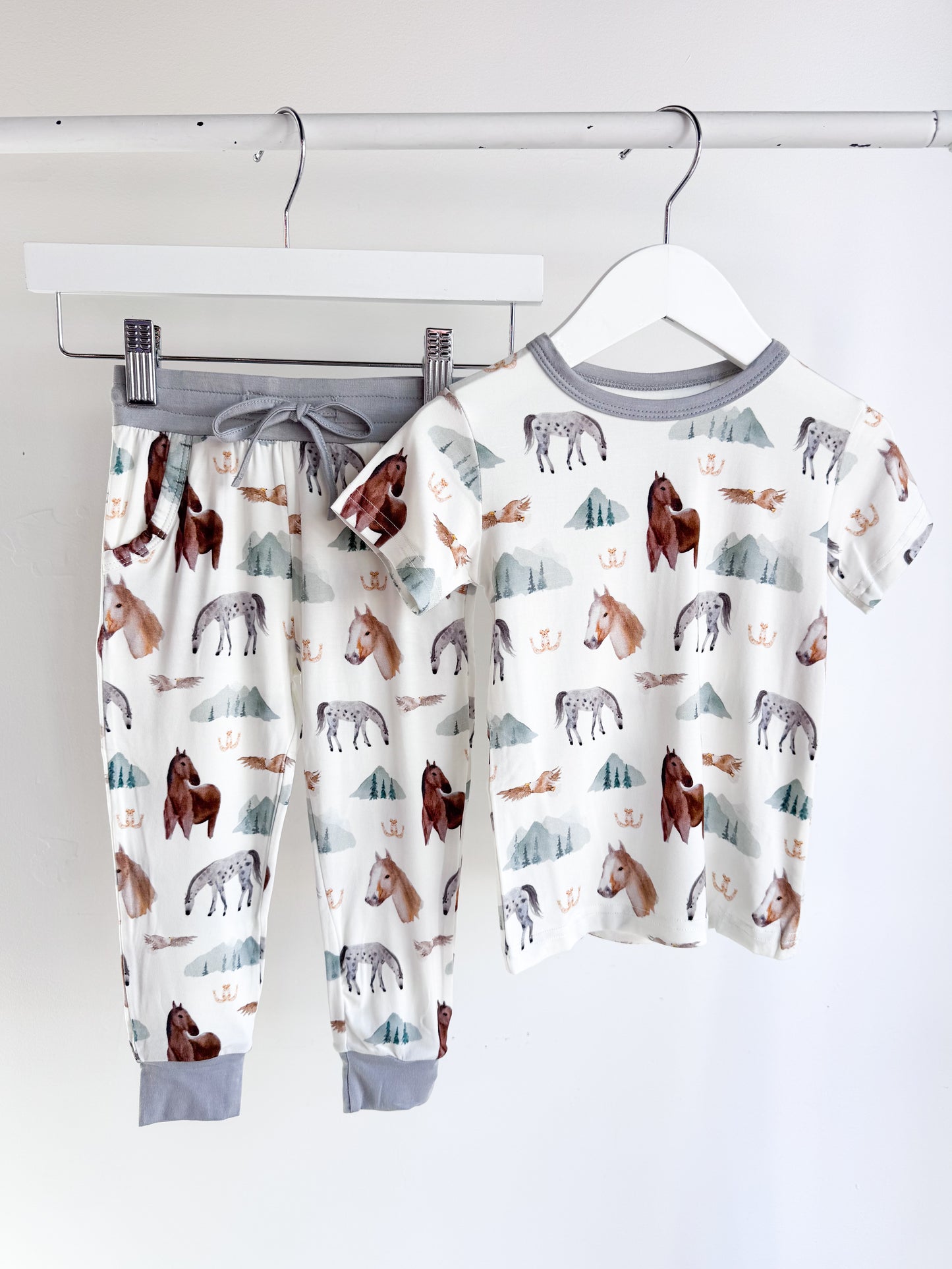 Short Sleeve PJ Pocket Jogger Set - Mountain Trails