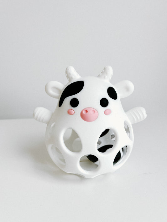 non toxic silicone cow teether for babies by Peaks & Valleys
