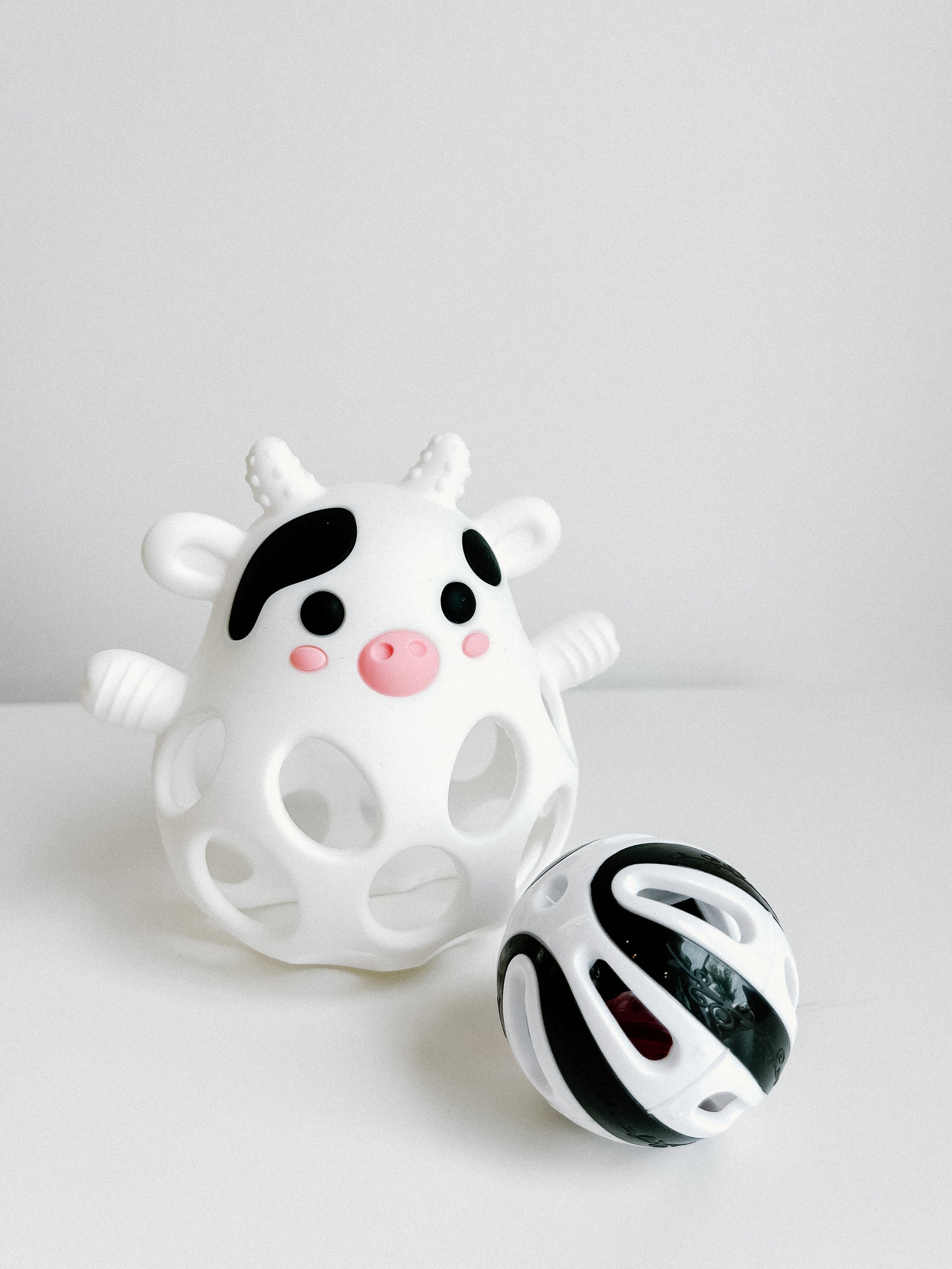 non toxic silicone cow teether for babies by Peaks & Valleys