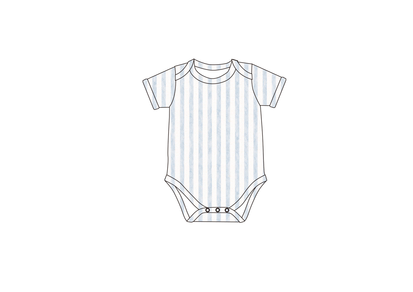 Short Sleeve Onesie- Coastal Stripe