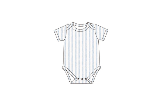 Short Sleeve Onesie- Coastal Stripe