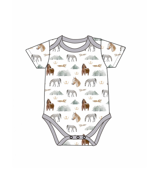 Short Sleeve Onesie- Mountain Trails
