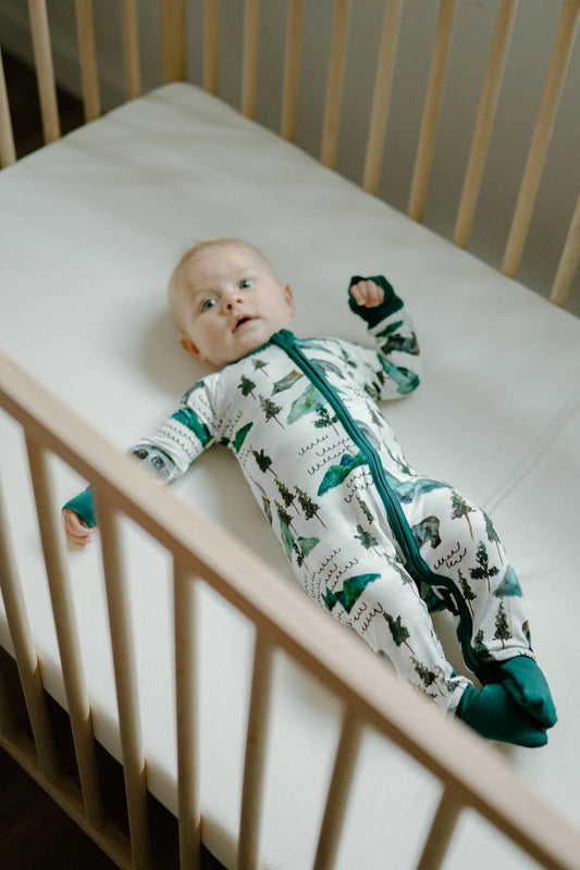 Sleeper with Fold-over Cuffs- Borealis Bear
