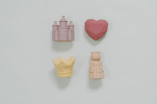 Princess silicone bath toy set for babies and toddlers