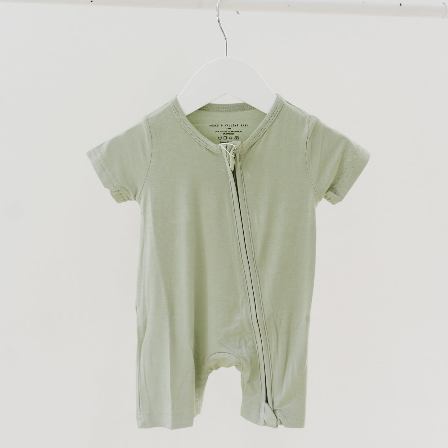 Short Sleeve Zipper Jumper- Eucalyptus