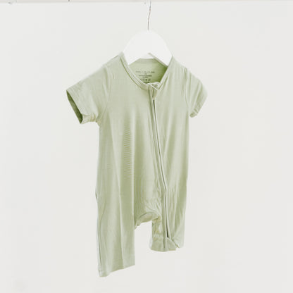 Short Sleeve Zipper Jumper- Eucalyptus