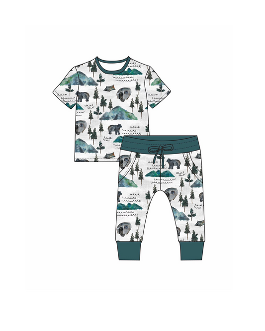 PREORDER Short Sleeve PJ Pocket Jogger Set - Mountain Camper