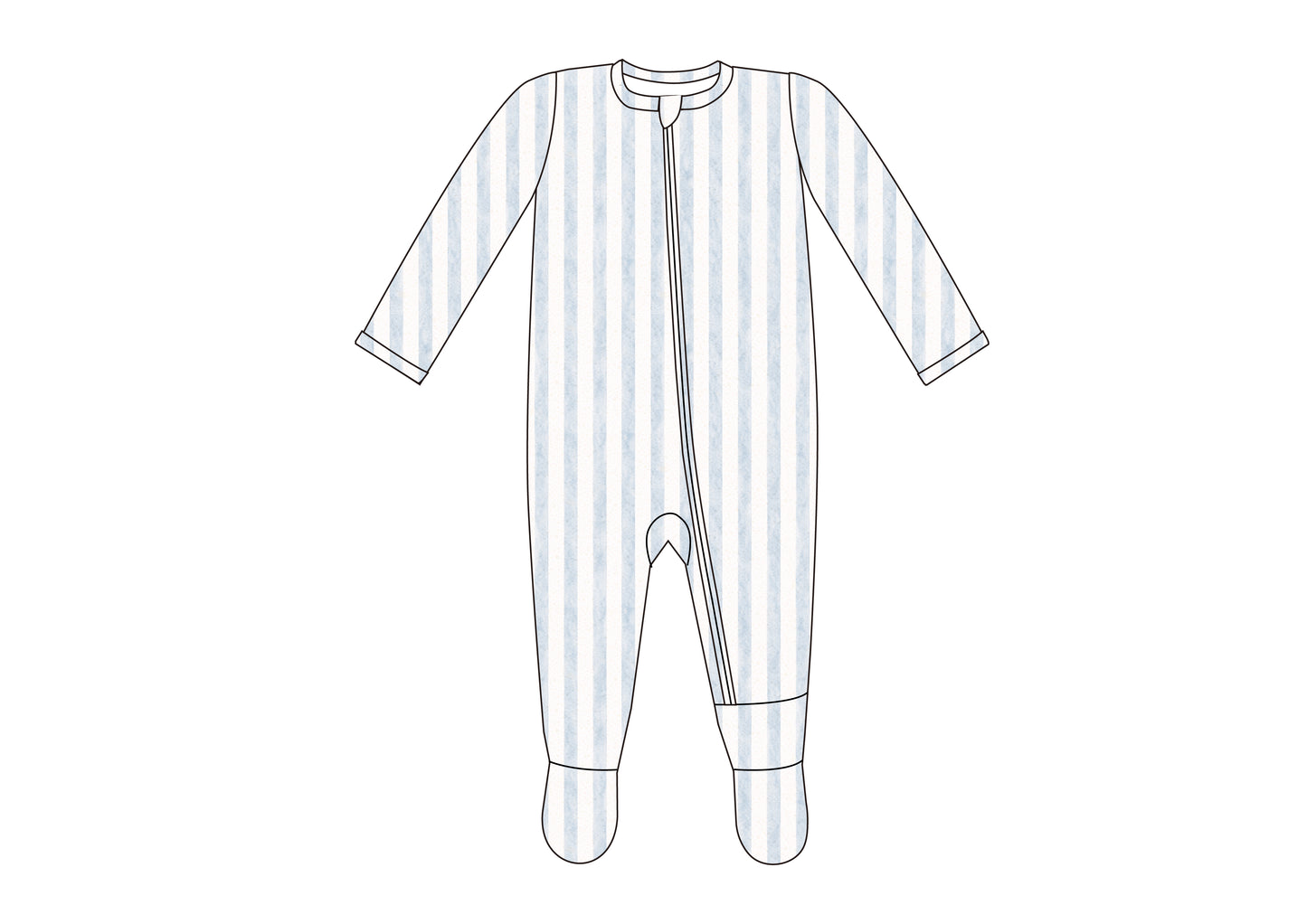 Footed Sleeper - Coastal Stripe