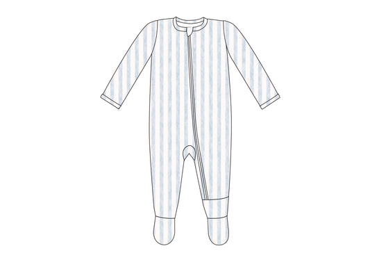 Footed Sleeper - Coastal Stripe