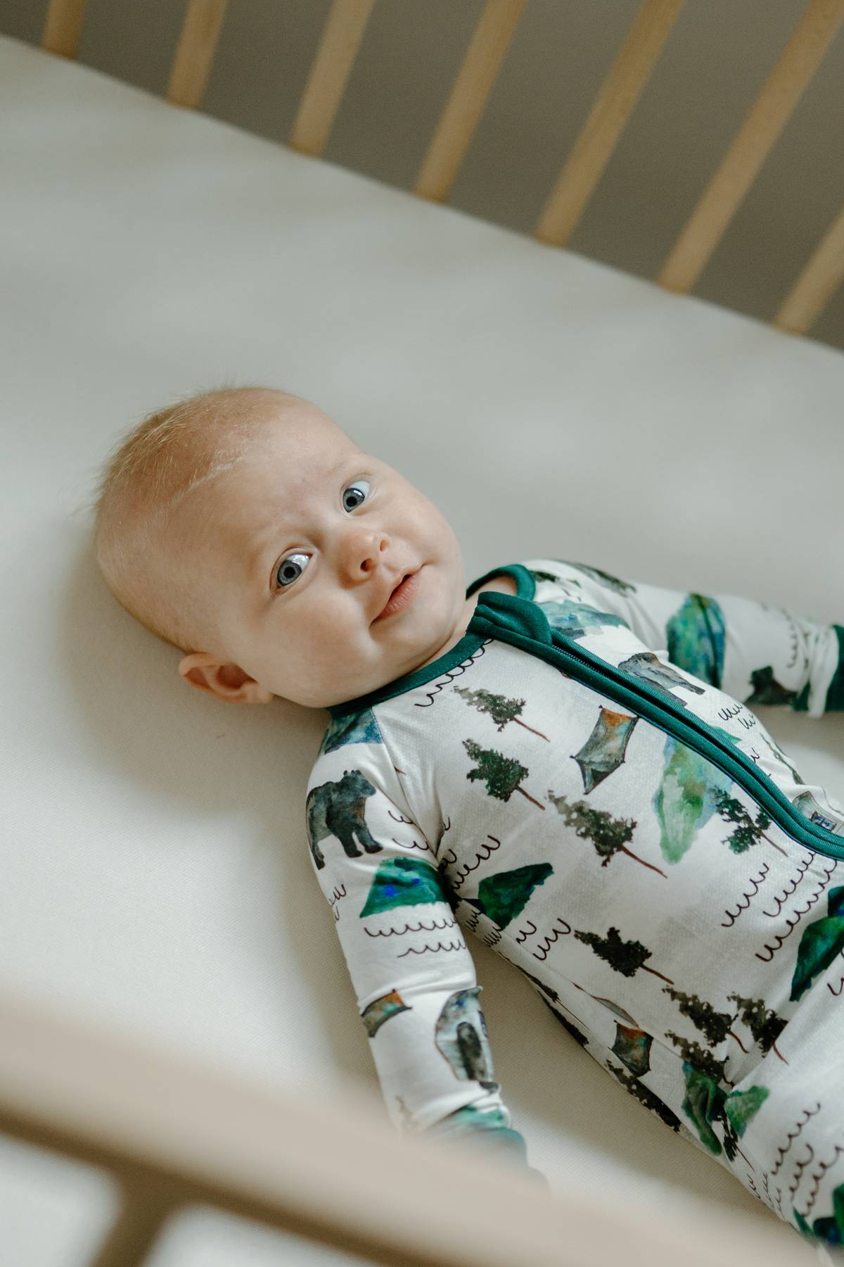 Sleeper with Fold-over Cuffs- Borealis Bear