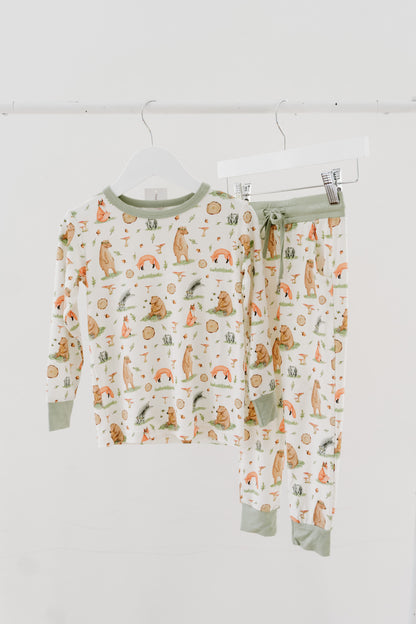 Long Sleeve PJ Pocket Jogger Set - Woodland Romp