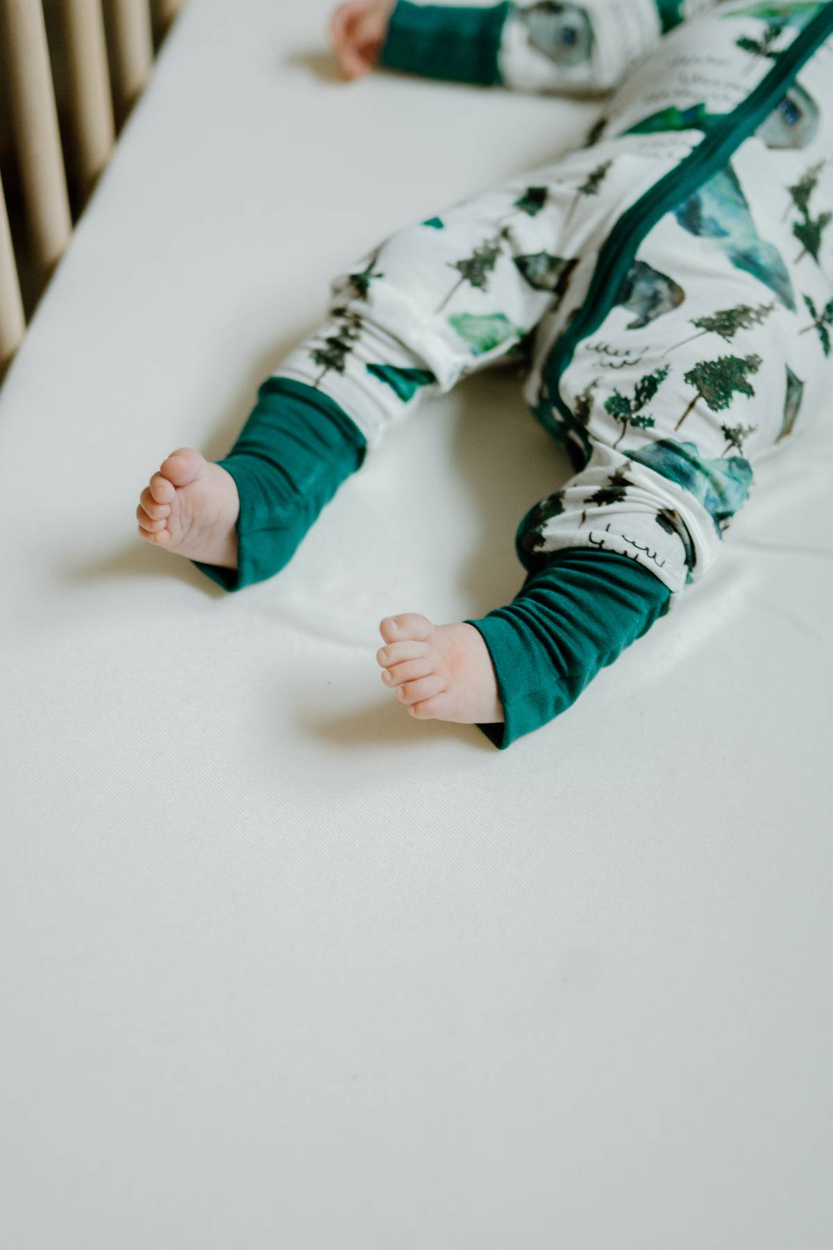 Sleeper with Fold-over Cuffs- Borealis Bear