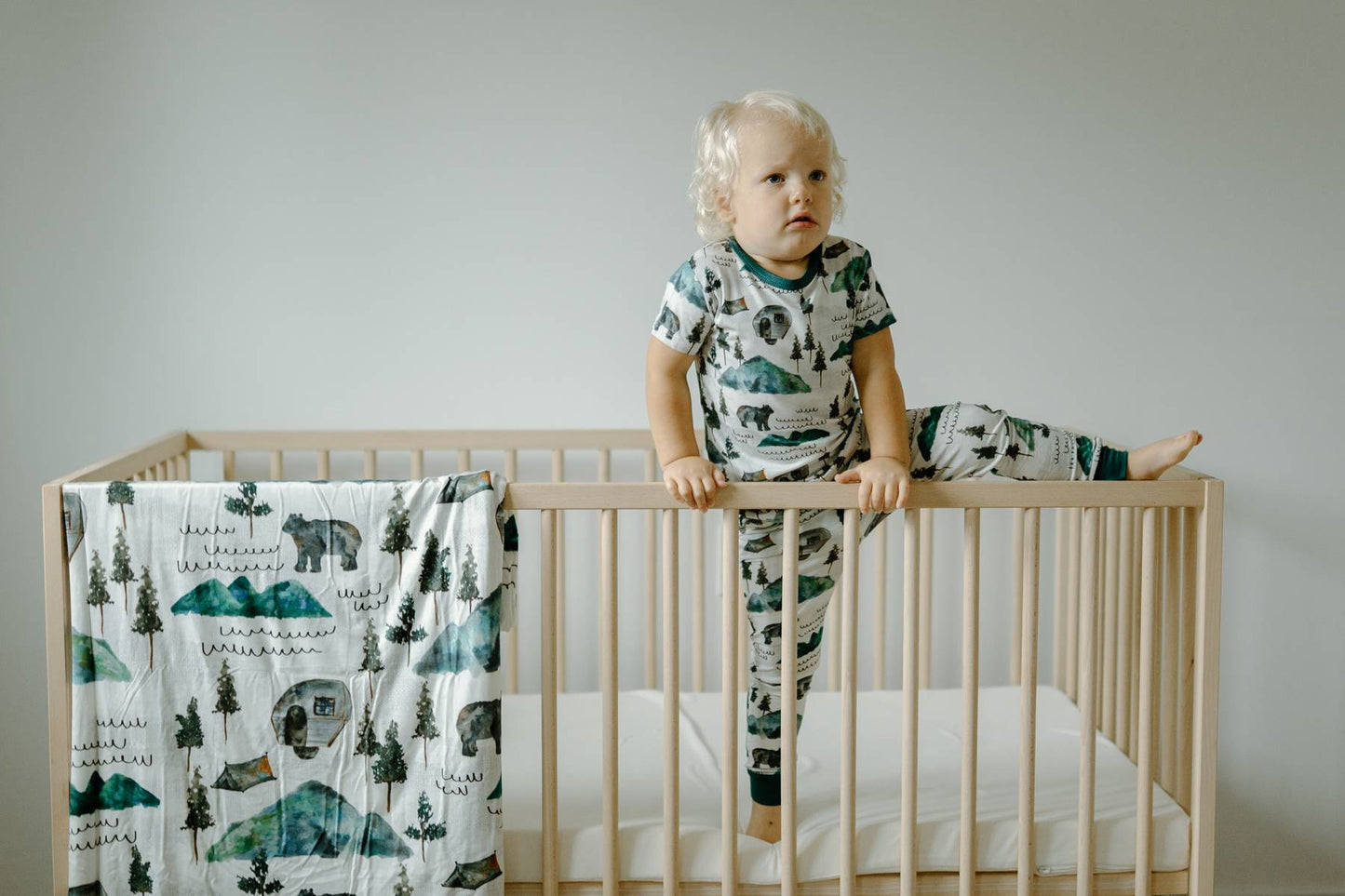 Adventure Swaddle Blanket- Borealis Bear